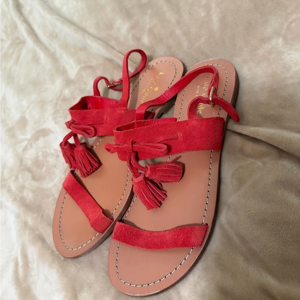 Kate Spade Carlita Tassal Suede Women's Tassel Sandals 8.5